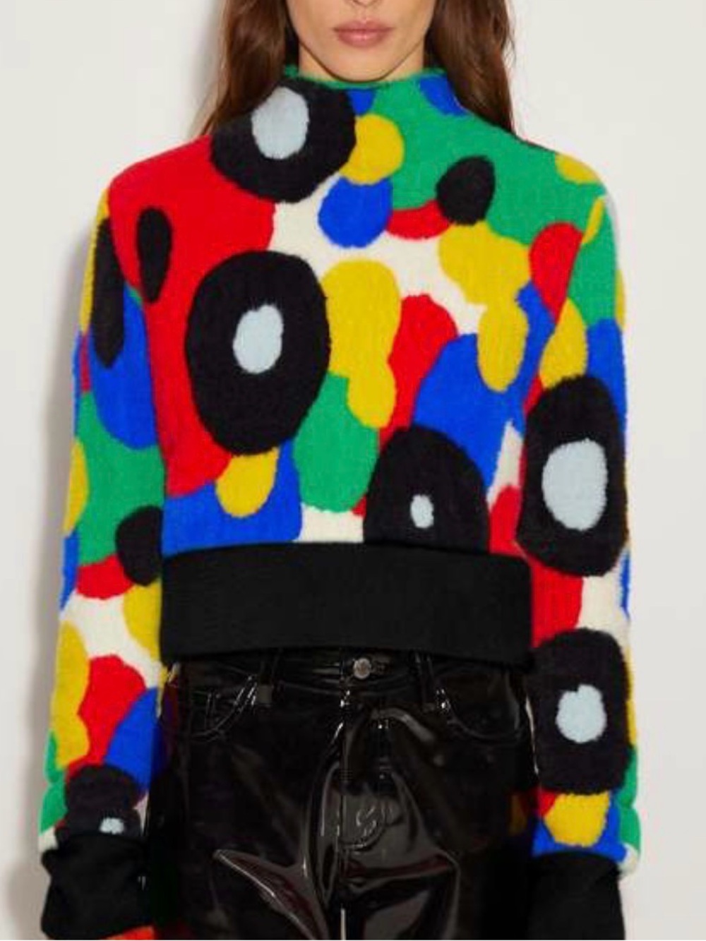 Simon Miller Multicolor Abstract Pattern Turtleneck Sweater